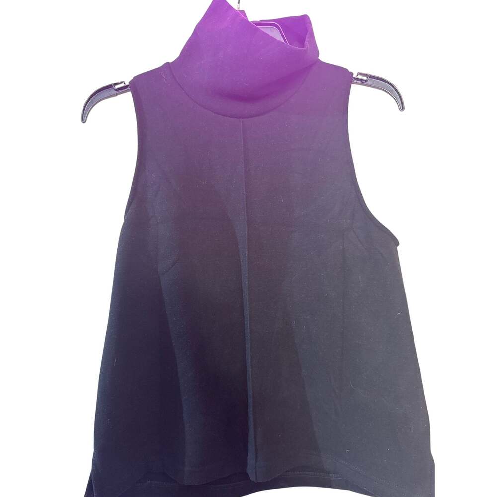 Brand New OGL Women's Size XS Black FuzzLuxe Turtle Neck Split Hem Top - Picture 4 of 4